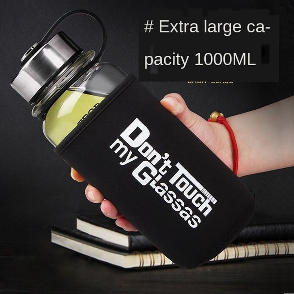 

однослойный space фитнес на открытом воздухе большой емкости 1000ml портативный стеклянный чайник воды чайник воды кубок взрослых большая ча