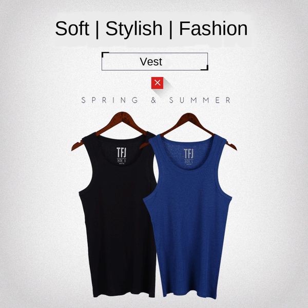 

omfbo 2020 summer new korean style close-fitting base knitted cotton rib for men 2020 summer vestnew vest korean style close-fitting base kn, White;black