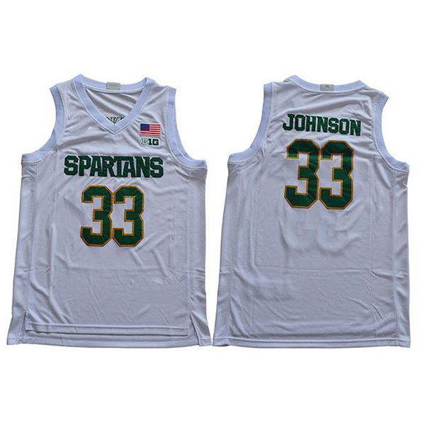 

Cassius Winston Stitched Men's Michigan State Spartans Miles Bridges Magic Johnson College Basketball Jersey White Green