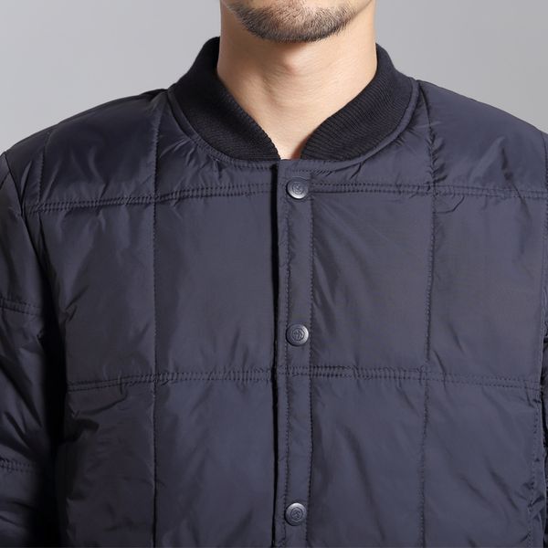 

fihof middle aged men's stand collar thread long-sleeved thick cotton-padded clothes jacket cotton-padded clothes down jacket down feat, Black