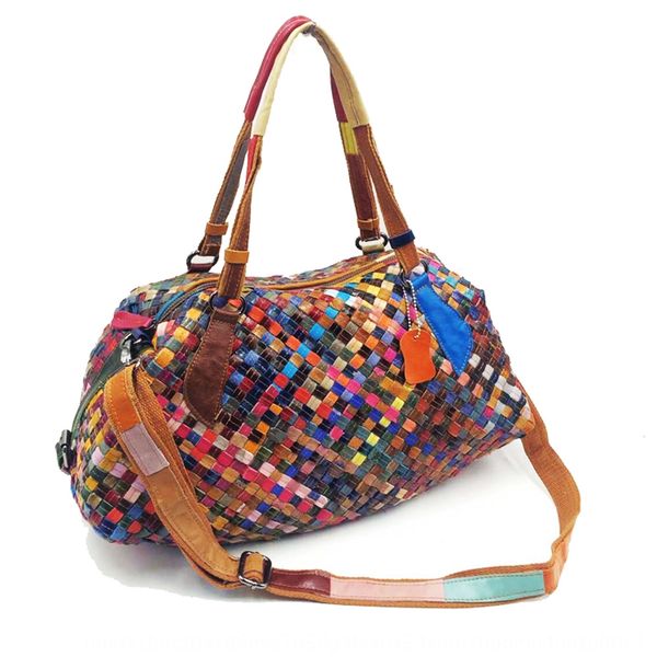 

2020 woven sheepskin shoulder postman package postman package shoulder new genuine messenger bag women's bag