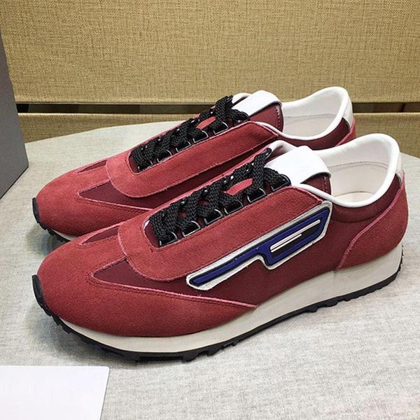 

luxury suede and nylon sneakers men 's shoes fashion classic outdoor walking vintage chunky sneakers comfortable lace -up casual men s, Black