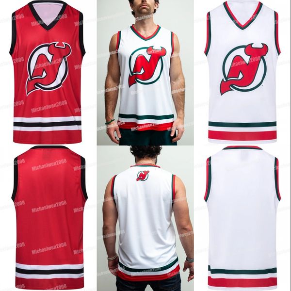 

new jersey devils tank jerseys jack hughes nico hischier p.k.subban kyle palmieri cory schneider nikita gusev martin brodeur severson, Black;red