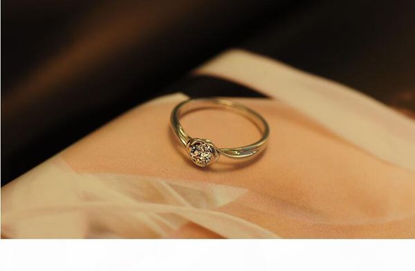 

i size 5 -8 luxury solitaire jewelry pure 925 sterling silver white z cz diamond gemstones women wedding band heart ring gift, Slivery;golden