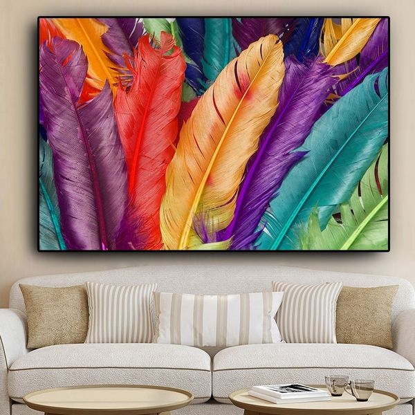 

watercolor feather canvas oil painting nordic fashion poster prints modern abstract wall art picture for living room cuadros decoracion