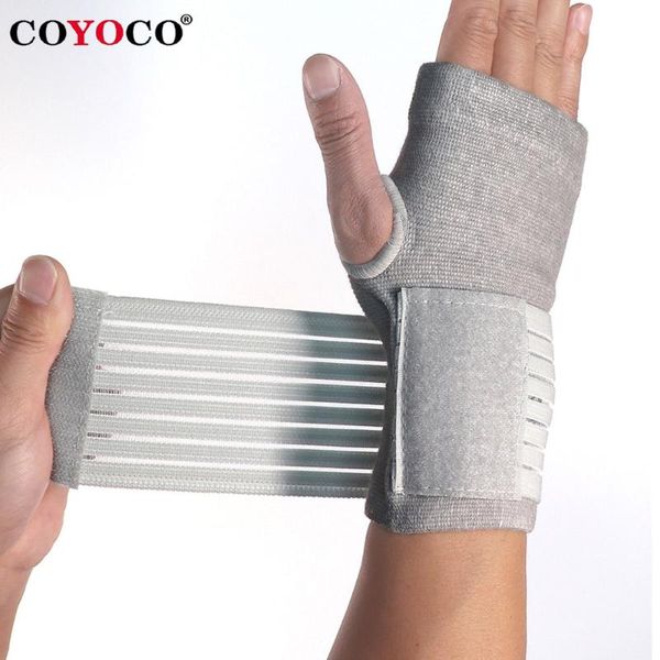 

wrist support 1 pair pressurizable bandage brace palm protect wristband coyoco professional sports wristbands grey, Black;red