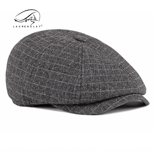

uumeg duck tongue men's middle-aged and elderly seasonal ear protection beret british ear protection plus velvet beret hat cap octagona, Blue;gray