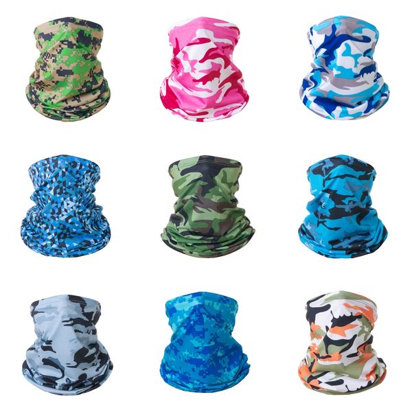 

1nwar seamless face camouflage shield mask headband visor neckwarmer bandana mask outdoor cycling fishing riding bandana cycling scarfs#186, Black