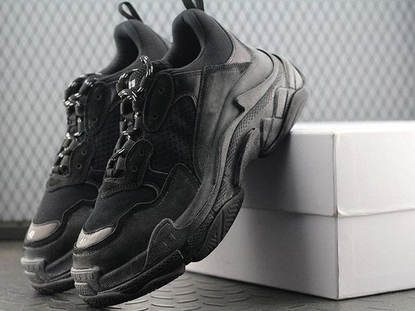 

new triple shoes men women sneaker mixed colors thick heel grandpa trainer with logo hococal casual shoes, Black