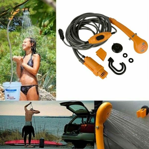 

12v электрический автомобиль подключите портативный стиральная машина открытый путешествие hike душ для кемпинга душ pump pipe kit