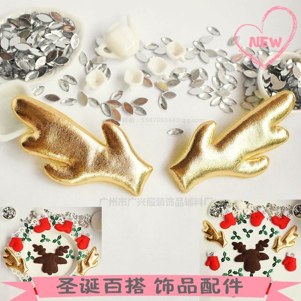 

ultrasonic fabric stereo antlers diy ornament diy hair children hair band headband decorating accessories, Slivery;white