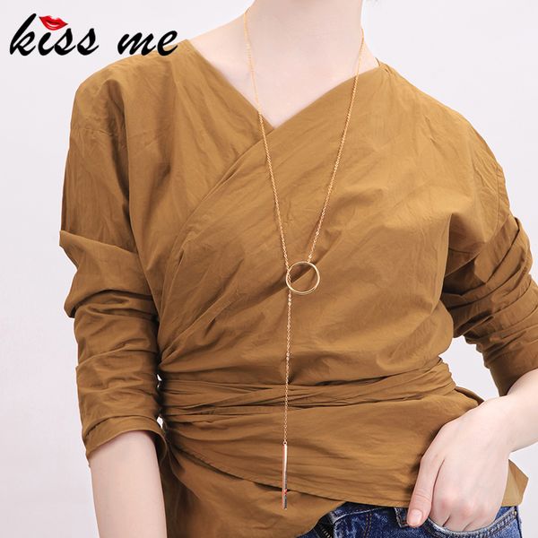 

kiss me long adjustable circle red enamel pendant necklace for women gifts 2020 gold color necklace fashion accessories, Silver