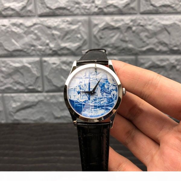 

fl factory automatic movement 240 watch 38.6mm18k platinum miniature enamel sapphire crystal crocodile leather watch strap with sword shape, Slivery;brown