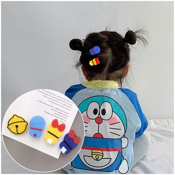

new cute cartoon hairpins hair accessories for womens girls acrylic hair side clip children lovely bells barrettes kids headwear, Slivery;white
