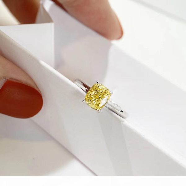 

l luxurious qualtiy ring with yellow sparkly diamond in 1 .25 oct size charm jewelry for women wedding gift, Golden;silver
