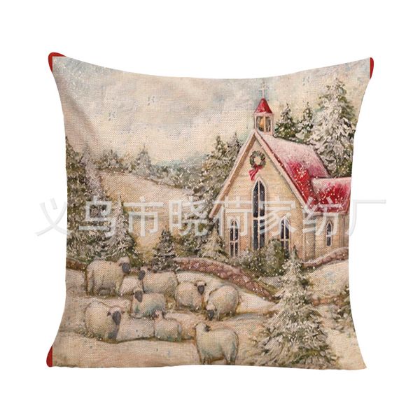 

new christmas series cushion pillow case linen home