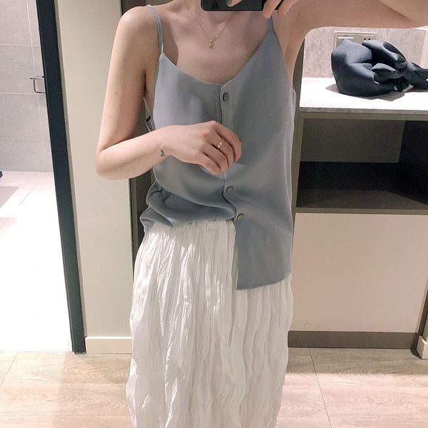 

2020 new korean style loose thin solid color vest vest women's casual sleeveless base fashion 6013, Camo