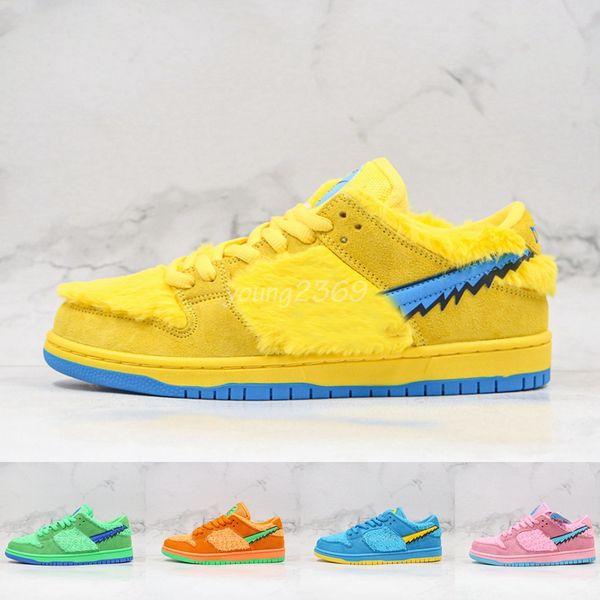 

sb dunk low grateful dead bear pack opti yellow orange green fury three bear dunks mens shoes pink blue skateboarding sneakers size 36-46, Black