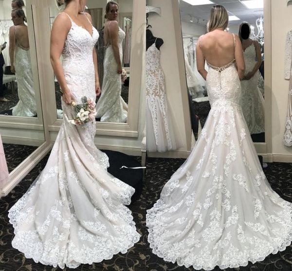 

mermaid wedding dresses vintgae full lace sleeveless backless open back summer beach australia designer gowns vestido de noiva, White