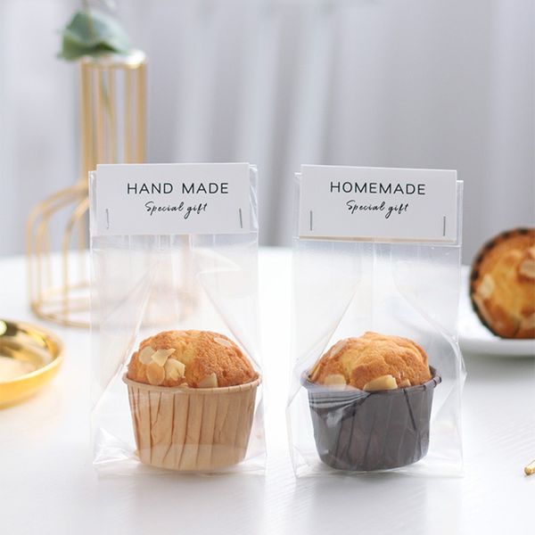 

50pcs packaging gift bag sticker candy dragee box chocolate cake box clear pvc cake bag for candysoapcookiecupcake