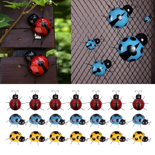 

21pcs metal ladybug fence hanger wall hanging outdoor garden decors