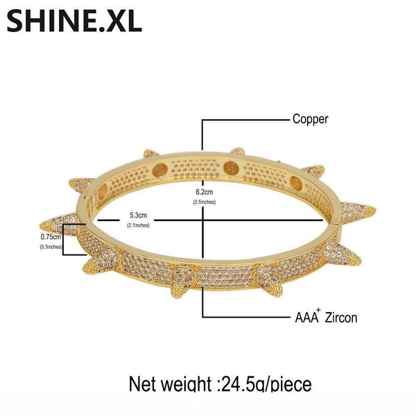 

hip hop jewelry barbed wire gold color cuff bangle copper zircon twist thorns bracelets for men & women jewelry gift, Black