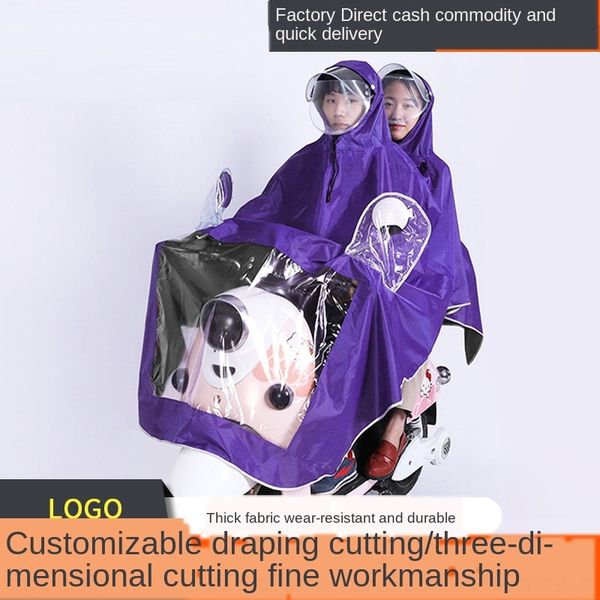 

njw39 double raincoat enlarged size car motorcycle conjoined riding raincoat printing advertising motorcycle electric vehicle electric vehic, Red;brown