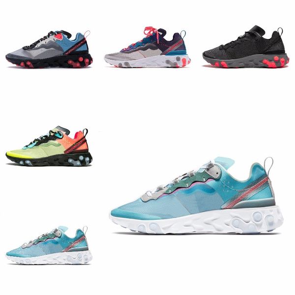 

new ashion react element running shoes fo men women light bone triple black royal solar team red mens trainers sports sneaker runner s#07366