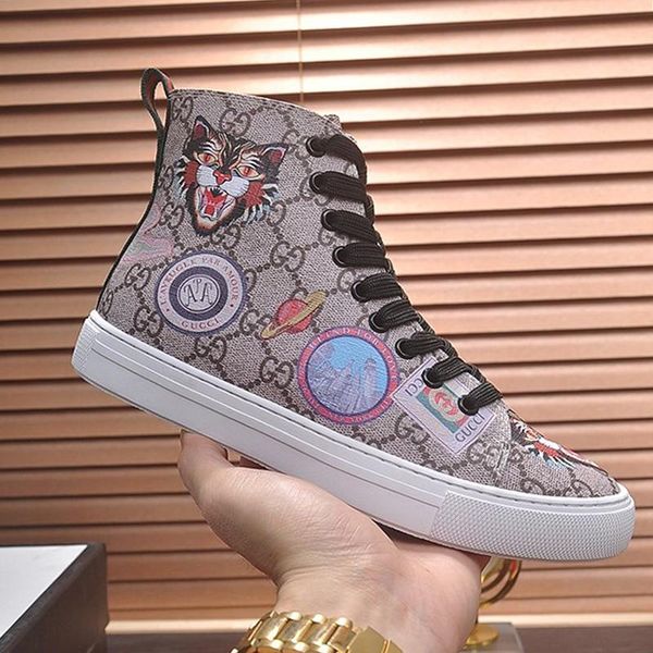 

new men shoes fashion sneakers chaussures pour hommes ace leather high -sneaker mens shoes fashion scarpe da uomo luxury ankle boots