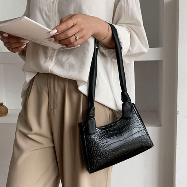

vintage crocodile pattern candy flap shoulder bags women