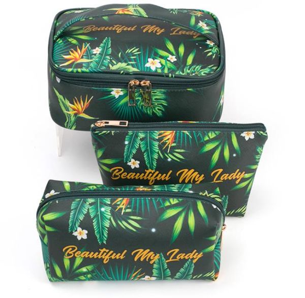 

designer 2020 fashion three-piece makeup pu waterproof toilet bag large capacity portable travel storage bag