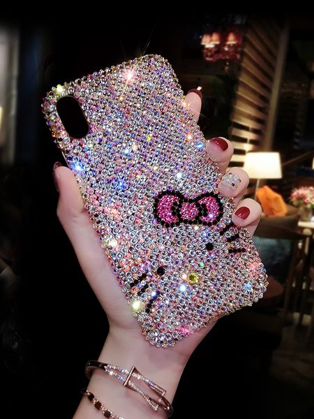 

suitable for iphone 11pro max full rhinestone crystal cute cat cat phone case
