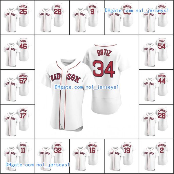 

boston red sox #34 david ortiz 28 j.d. martinez 19 jackie bradley jr. men women youth custom white authentic 2020 home jersey, Black