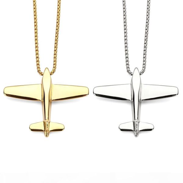 

europe and the united states new goods personalized wild aircraft necklace pendants fashion men and women influx of steel jewelry, Silver