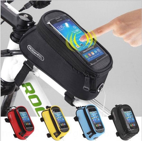 

lexuan 12496 5th generation mountain bike mobile upper tube front beam riding equipment phone bag mobile phone bag