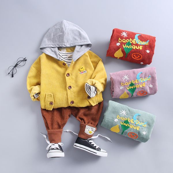 

toddler boys clothes sets sport suits girl set autumn baby boy clothes set jacket+shirt+pant 3pcs outfits children boy, White