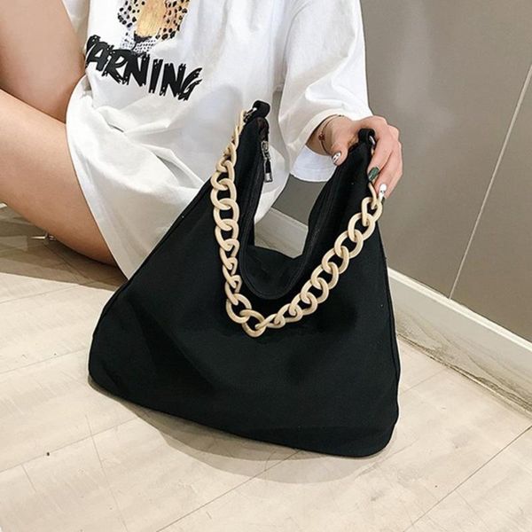 

women shoulder bags 2020 handbag women new fashion canvas bag simple chain crossbody bag women's handbags & bags female big