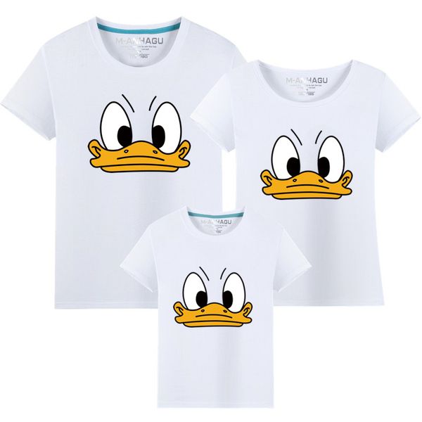 

family matching outfits cartoon t-shirt father mother daughter son casual cotton clothes women's men's beach t-shirt, Blue
