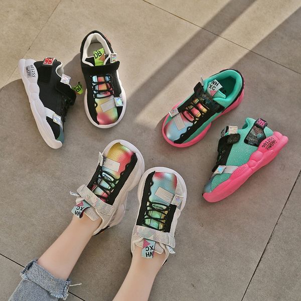 

кроссовки pd85n мальчиков 2020 новый летний сетка дышащий средний и кроссовки большой детский кроссовки весной и осенью обувь детская г, Black