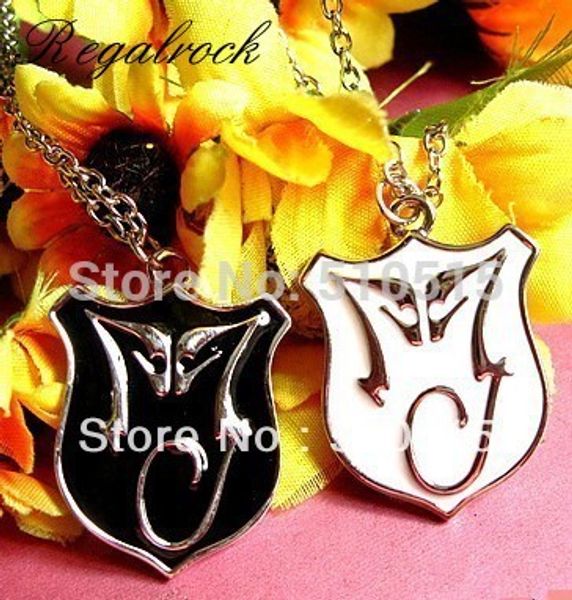 

regalrock michael jackson enamel mj necklace, Silver