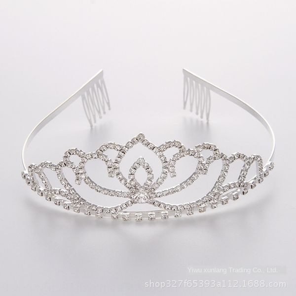 

srtsy новобрачная орнамент большой корона свадебный ужин украшение группа голова корейский волос головной убор стиль детский горный хрусталь, Slivery;white