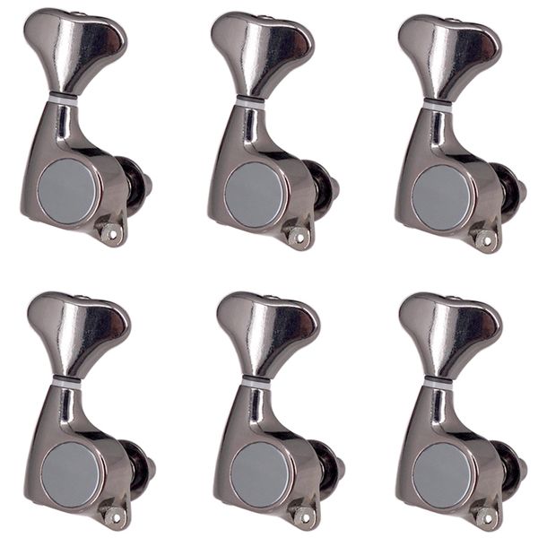 

1 pack 6r iron sealed electric guitars string tuning pegs 1:21 gear ratio fishtail shaped handle knob