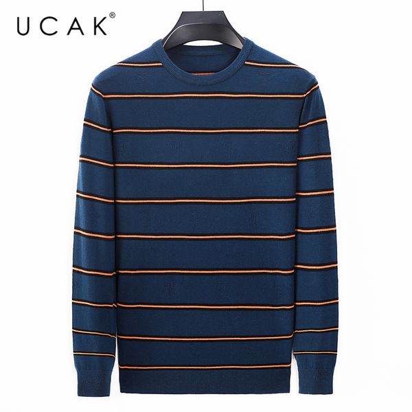 

uçak марка осень winter повседневная свитера мужская одежда o-ncek streetwear пуловер прицепные homme полосатый свитер мужской одежды u1149, White;black
