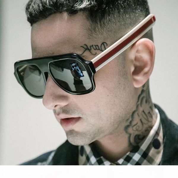 

fashion luxury women sunglass lunettes de soleil oversized ladies eyewear sun glasses frame vintage uv400 glasses green red stripes with box, White;black