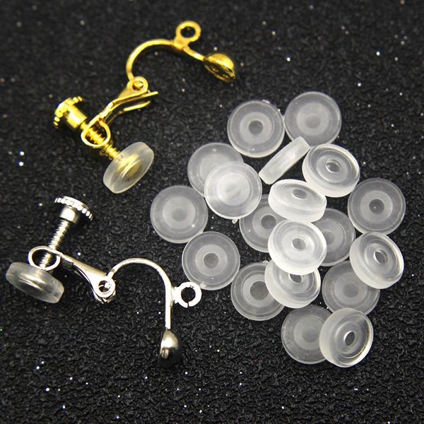 

transparent silicone pad silicone clip anti-pain pad earmuff ear clip cushion accessories ear accessories, Silver