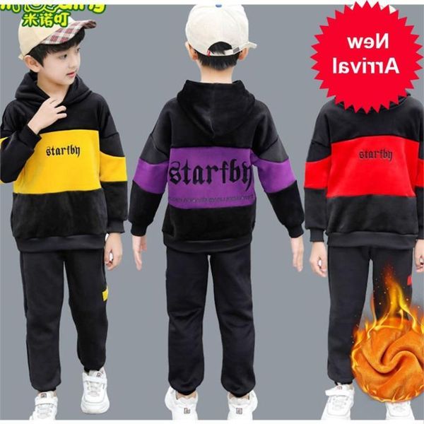 

boys girls teenager tracksuit kids autumn clothing set two-pieces hoodies & pants sport outfits for boys 3 4 6 8 10 12 14 years, White