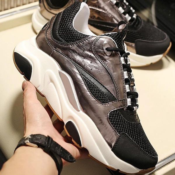 

b22 calfskin sneaker mens shoes lace -up plus size new arrival outdoor walking design casual shoes fast delivery with origin box, Black