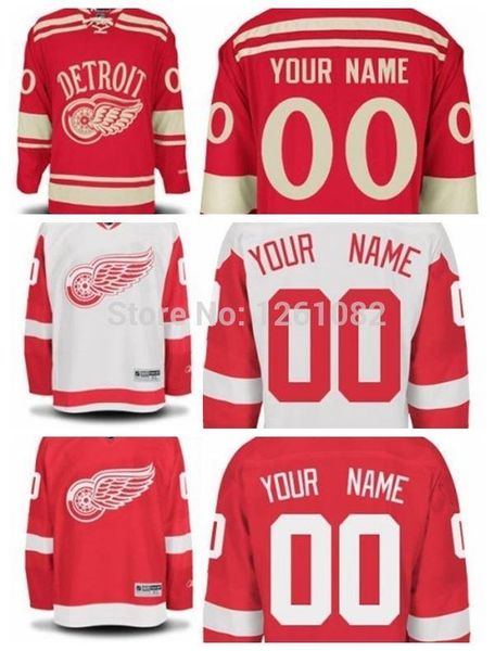 

men custom detroit red wings stitched red white 2014 winter classic stadium series personalized male ice hockey jerseys 4xl 5xl, Black;red