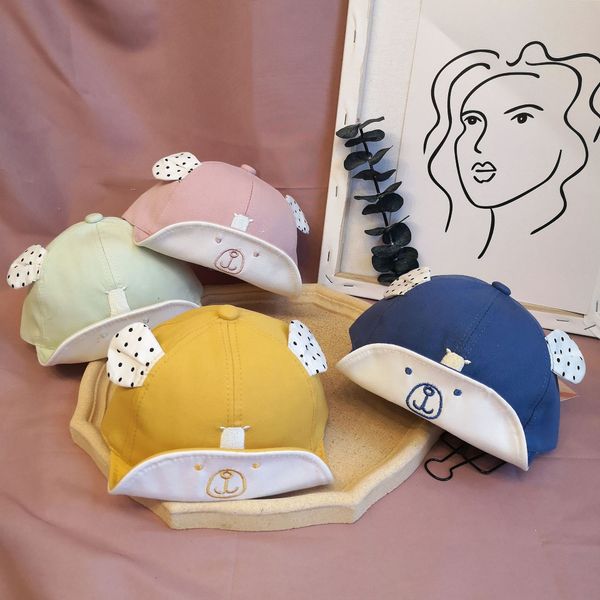 

hat autumn male and female infant sunshade thin cartoon small baby baseball baby cap ear sunscreen baseball cap, Blue;gray