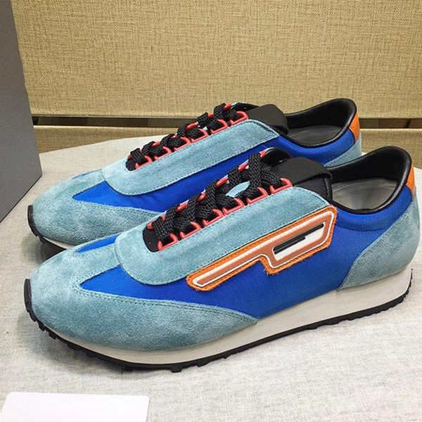 

fashion classic suede and nylon sneakers mens shoes scarpe sportive da uomo vintage sneakers breathable lace -up lightweight men shoes, Black